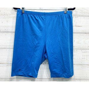 ABA Spandex Shorts Women's 2XL Bright Blue High Rise Gym Workout Wear